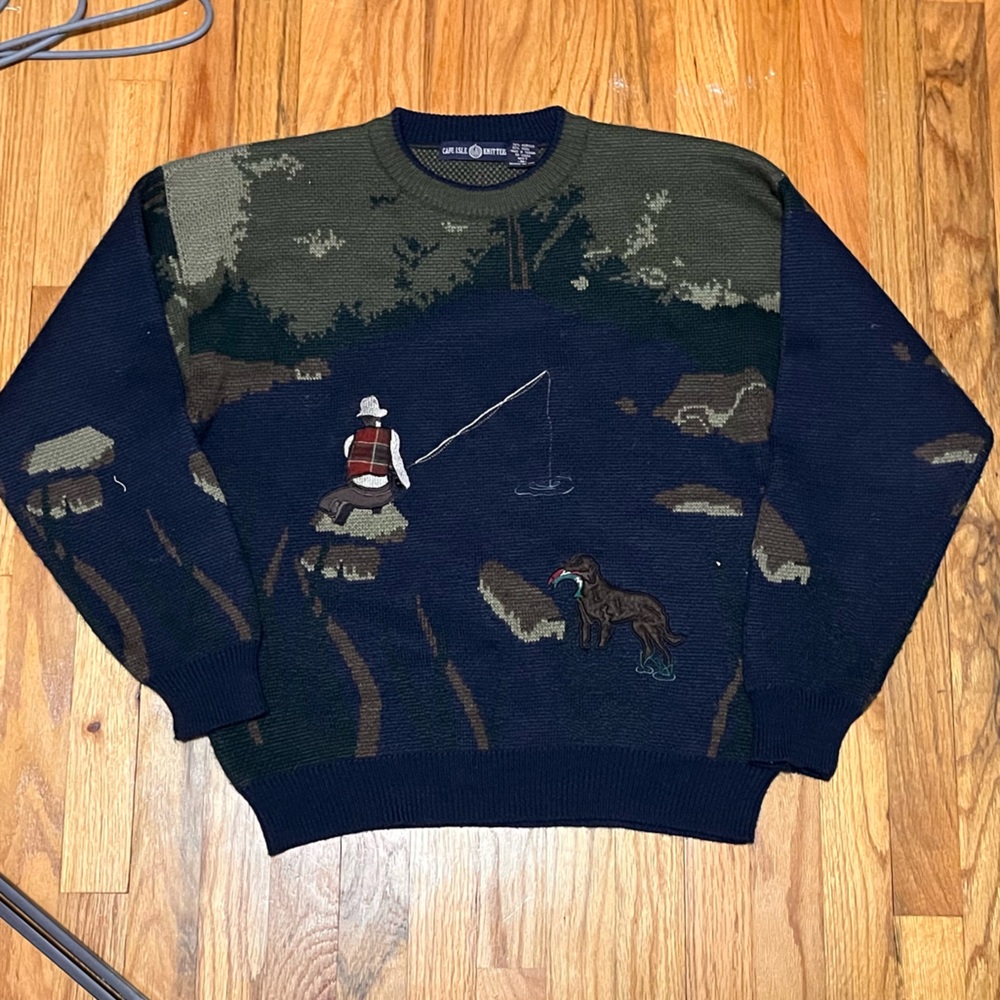 Wool/Acrylic Fishing Knit Vintage Sweater